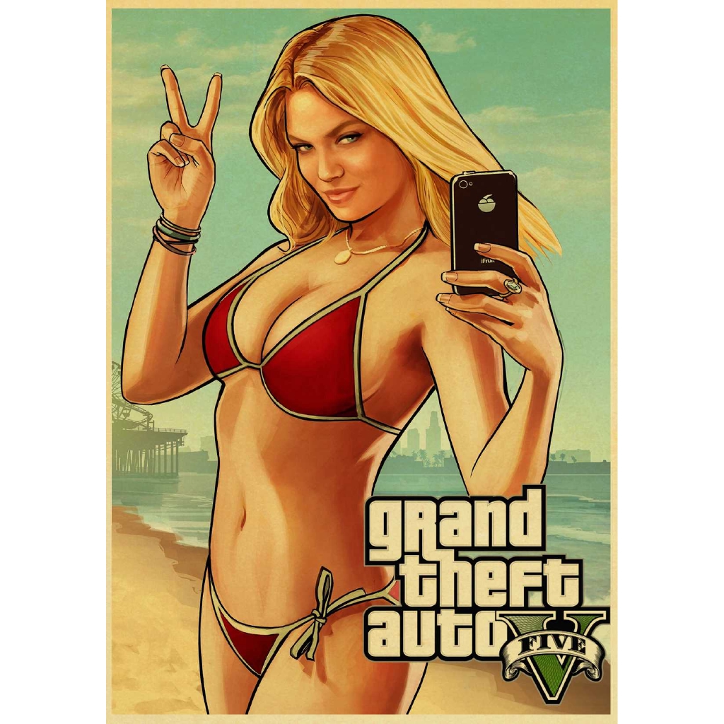 Tranh Treo Tường Trang Trí Hình Game Grand Theft Auto V Gta 5