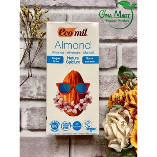 Sữa hạnh nhân bổ xung canxi không đường hữu cơ Ecomil 1l
