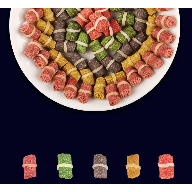 Mồi hạt dạng viên NGŨ SẮC dùng để xả mồi, câu đài thích hợp câu cá trắm, chép, diếc, trích,..-Đồ Câu DHS