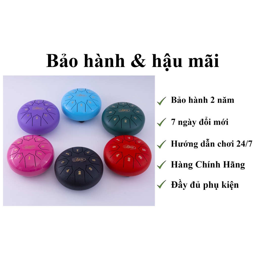 Trống Không Linh - Tank Drum Chính Hãng 13 Nốt Màu Nâu - Full Phụ Kiện