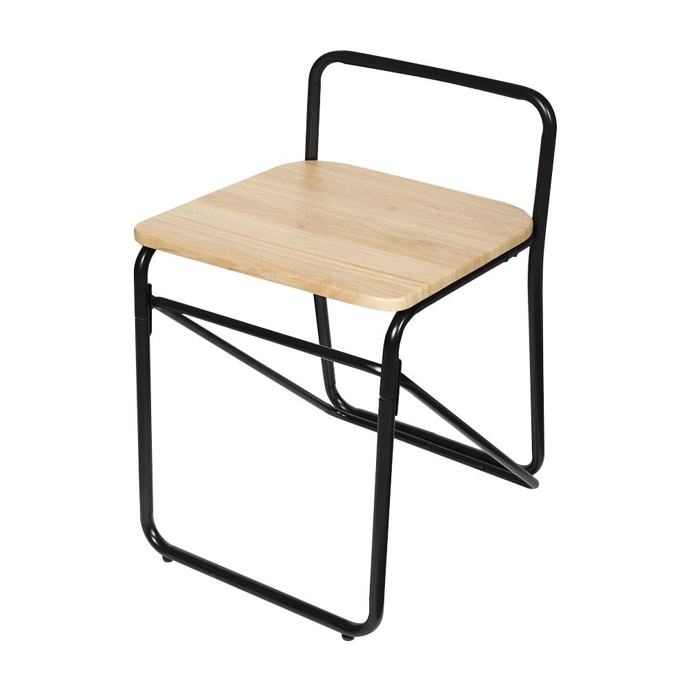 HomeBase FURDINI Bộ bàn 2 ghế bằng MDF phủ PVC khung thép SMORE W80xH75xD50cm màu nâu