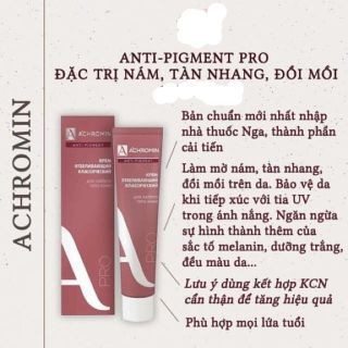 Kem Achromin Anti Pigment mờ nám tàn nhang trắng da (tuýp đỏ)