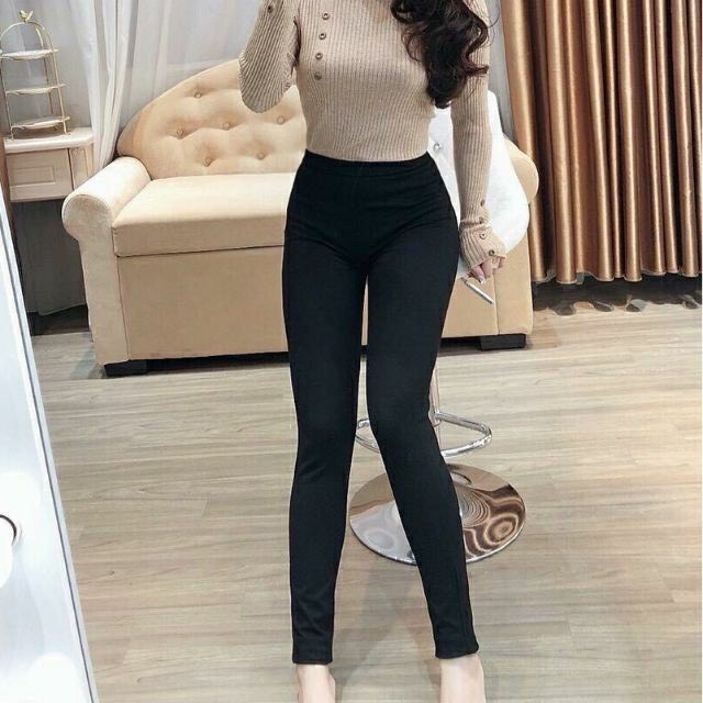 Quần legging nữ siêu co giãn có 2 màu đen và xám