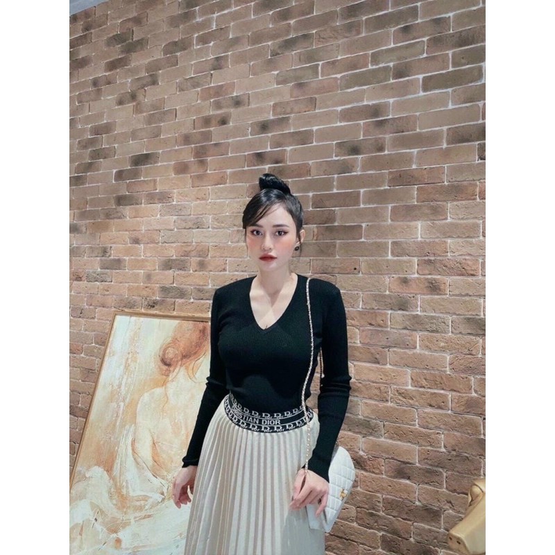 chân váy dập ly dáng dài cạp chữ (quảng châu) | BigBuy360 - bigbuy360.vn