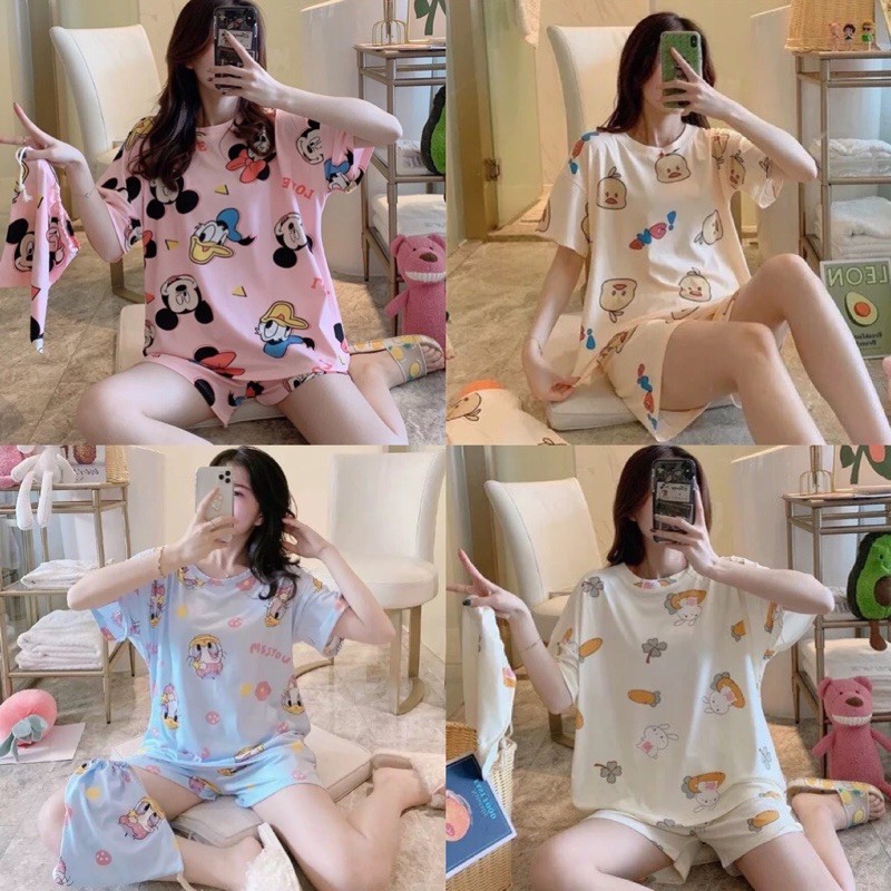 Bộ Đồ Ngủ Nữ Ngắn Tay, Kiểu Dáng Hàn Quốc 2021 H&N Fashion Shop | BigBuy360 - bigbuy360.vn