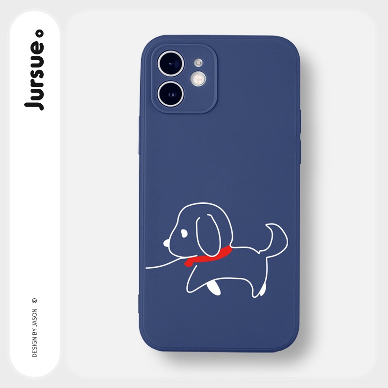 Ốp lưng JURSUE hoạt hình cặp đôi dễ thương đẹp cho iPhone 13 12 11 Pro Max SE 2020 X XR XS ip 8 7 6 6S Plus kute Y176