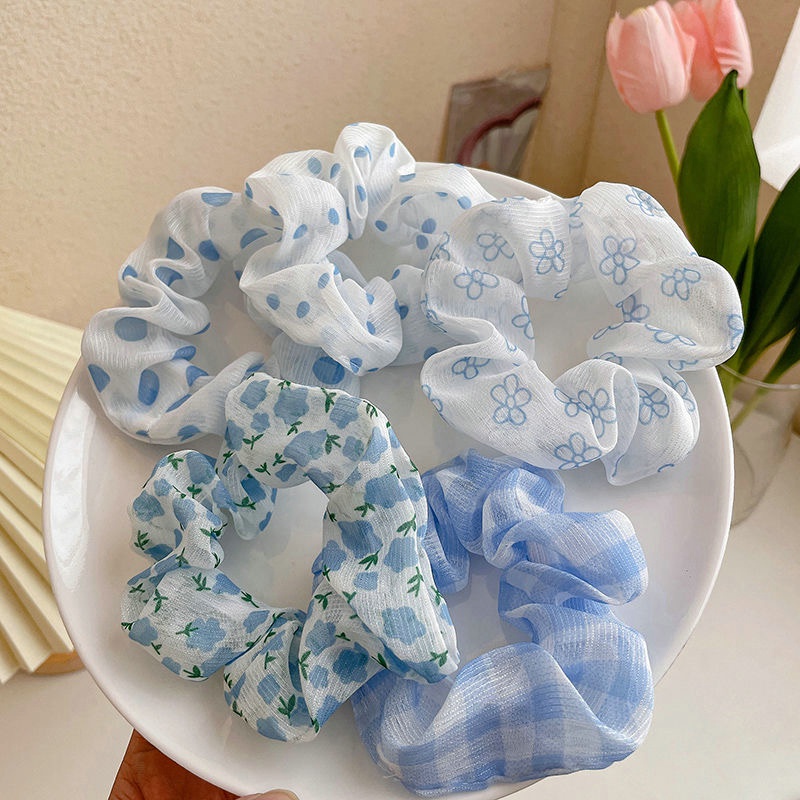 Dây Buộc Tóc Vải Co Giãn Cỡ Lớn Họa Tiết Chấm Bi/Chấm Bi Dễ Phối Đồ