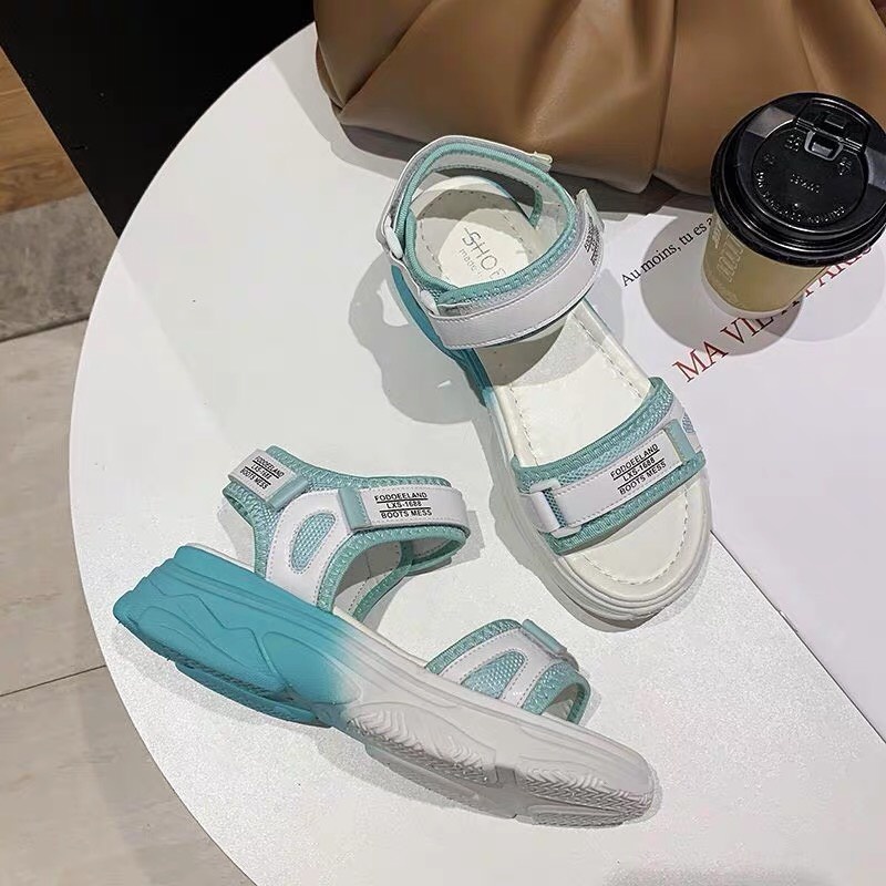 Giày sandal nữ , dép quai hậu đi học êm chân đế độn 4cm cực đẹp