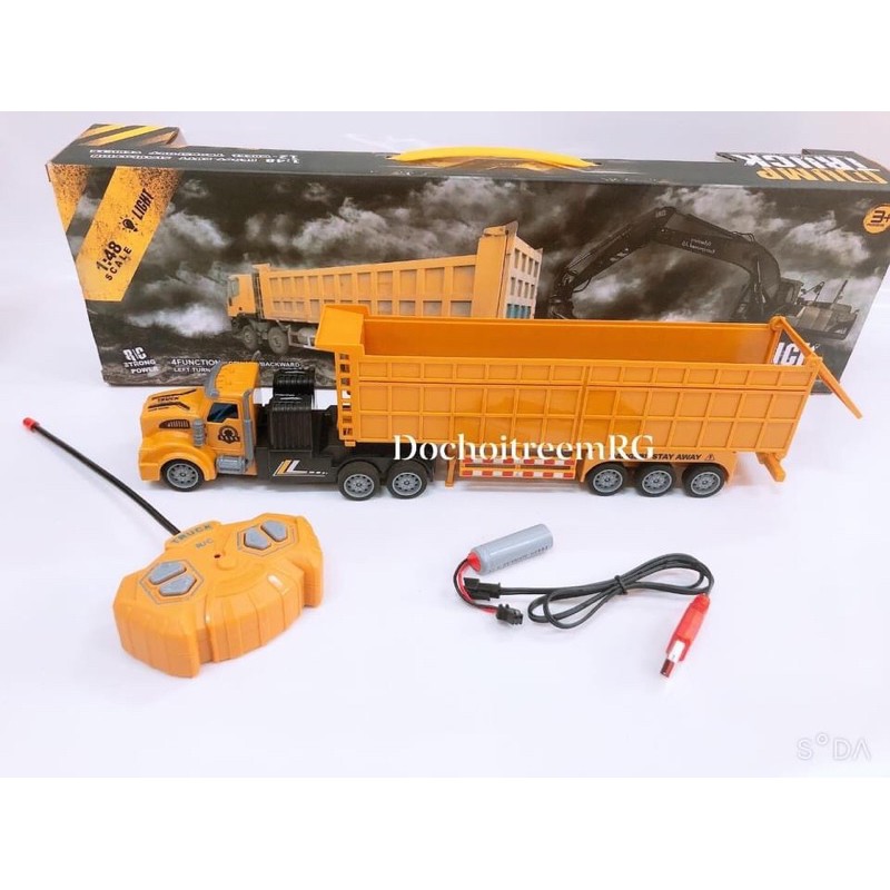 Xe container điều khiển từ xa có sạc tỉ lệ 1:48, dài 35cm(mở nắp thùng sau)