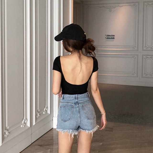 Áo croptop nữ lưng sâu hot chất cotton cá tính
