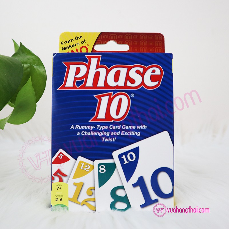 Bộ Bài Trò Chơi Uno Phase 10 - Bản nâng cấp của Uno Classic, giầy bìa cứng cao cấp