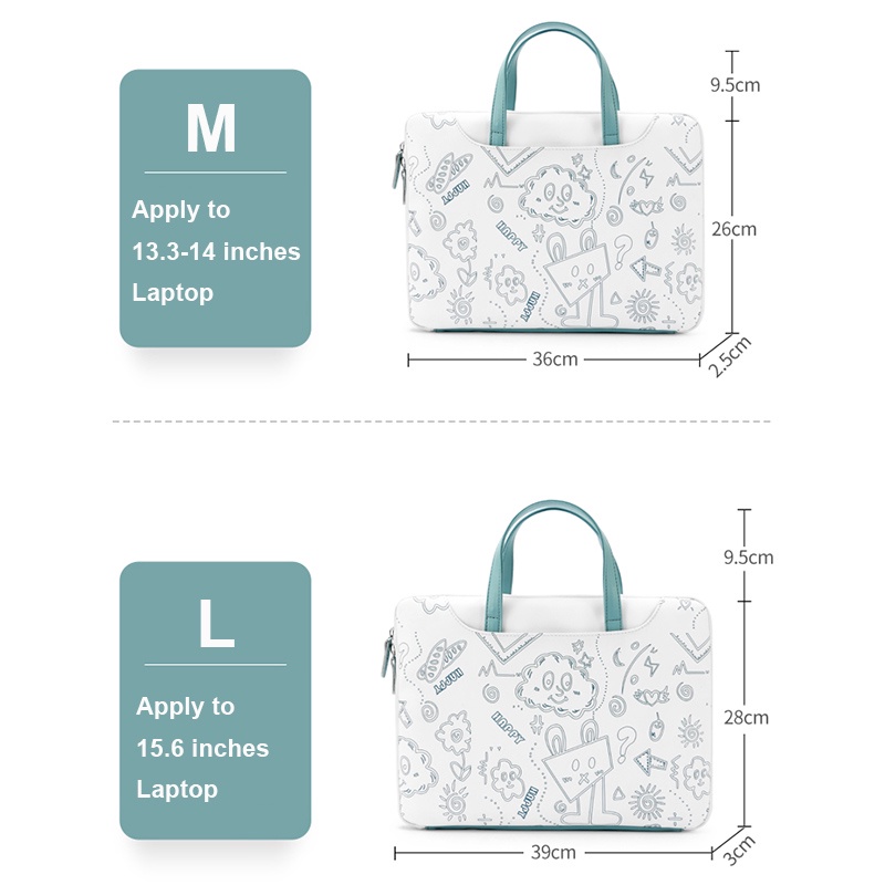 Túi đựng bảo vệ laptop 13.3 14 15.6 inch EVERTONER chống thấm nước hoạ tiết Graffiti độc đáo