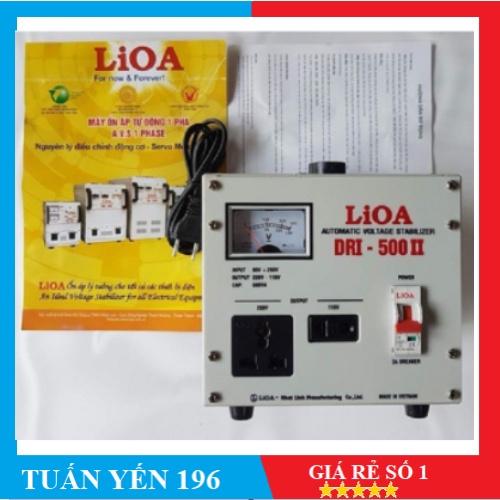 ỔN ÁP LIOA 0.5KVA DRI 500 ,BIẾN THẾ 220V XUỐNG 110V LIOA DẢI ĐIỆN 90V-250V-  Hàng Chính Hãng