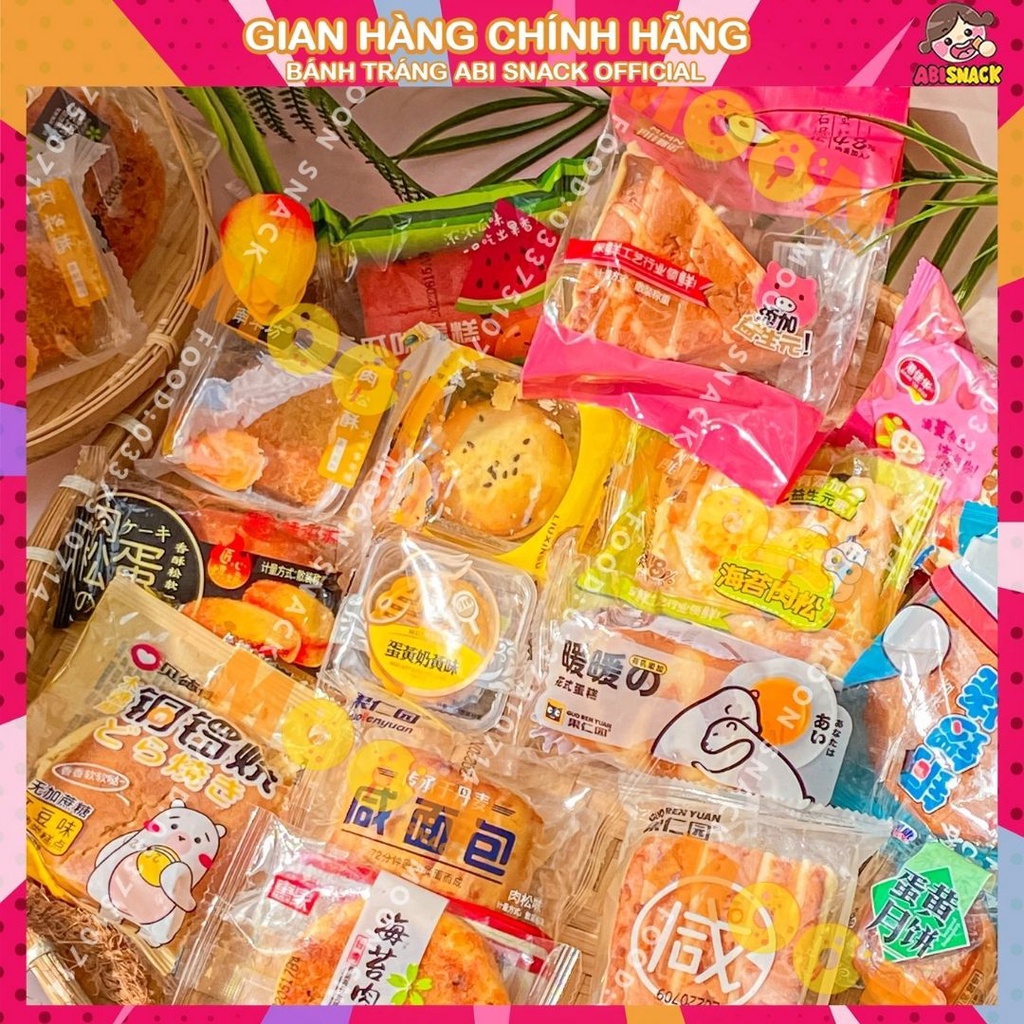 [DATE MỚI-HÌNH THẬT] Thùng 1kg Bánh Bông Lan Tươi Đài Loan Mix nhiều vị loại ngon-hơn 40 vị các loại