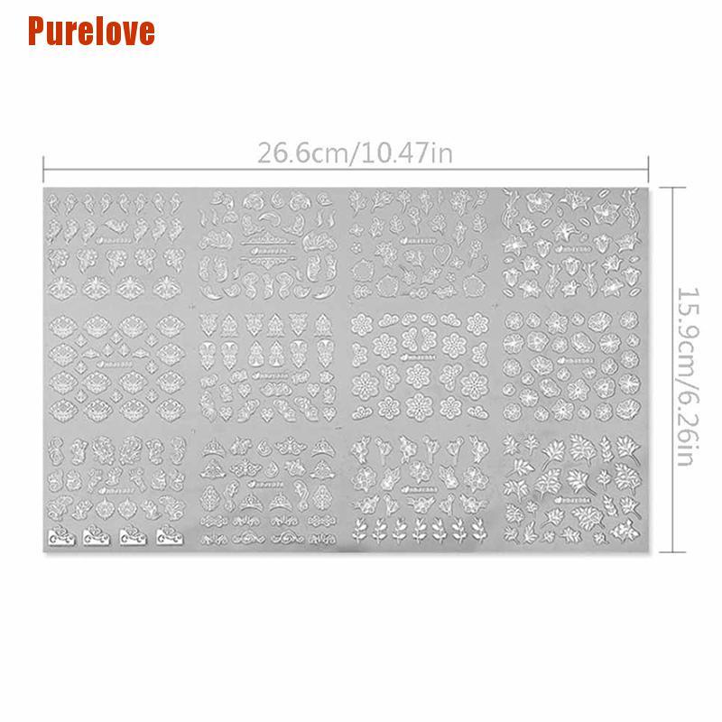 Miếng Dán Trang Trí Móng Tay 3D Họa Tiết Hoa Lá Xinh Xắn