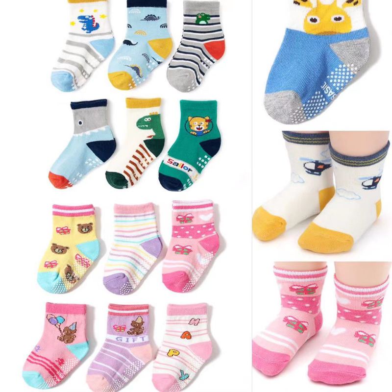 Nini_kids:RẺ VÔ ĐỊCH  Set 3 tất len xuất dư co giãn cho bé 1-7 tuổi, đồ dùng cho bé