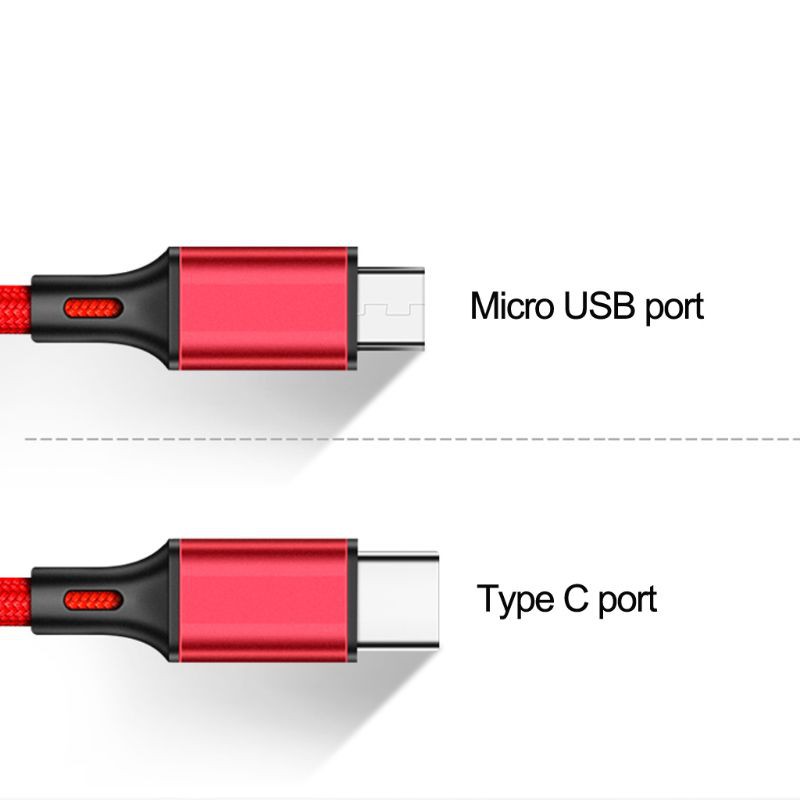 Cáp Sạc Micro Usb Type C 2 Trong 1 Cho Điện Thoại Samsung Oneplus Xiaomi Huawei Zte Sony Htc Android