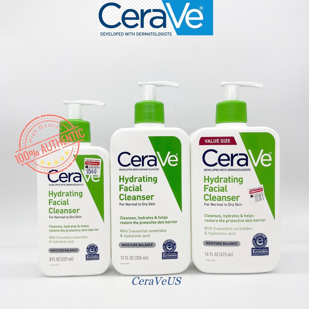 Sửa rửa mặt da khô Cerave Hydrating Cleanser 355ml/473ml
