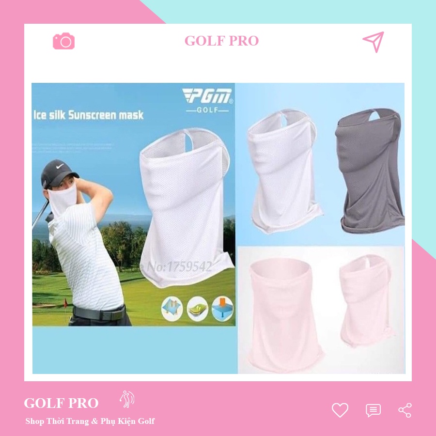 Khẩu trang golf chống nắng tia UV nam nữ PGM thoáng khí thấm hút mồ hôi cực tốt KT002