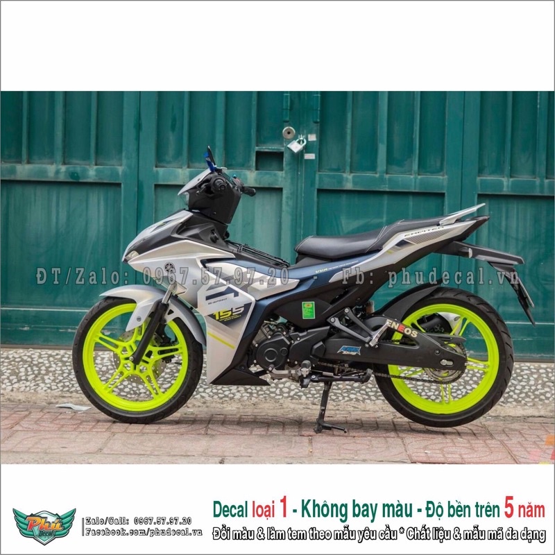 tem rời exciter 155 bạc xám cover