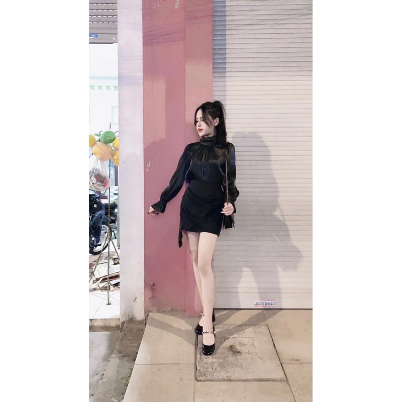 SET ÁO TƠ TAY BÈO MIX CHÂN VÁY VẠT LỆCH | BigBuy360 - bigbuy360.vn