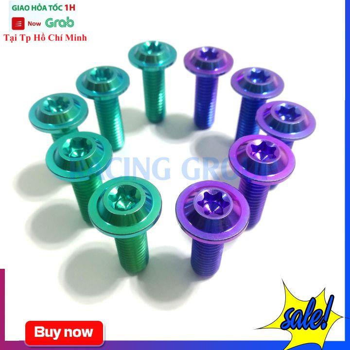 Ốc Gr5 Siêu Cứng Màu Titan &amp; Lục Bảo Gắn Gác Chân (Giá 1 Con)