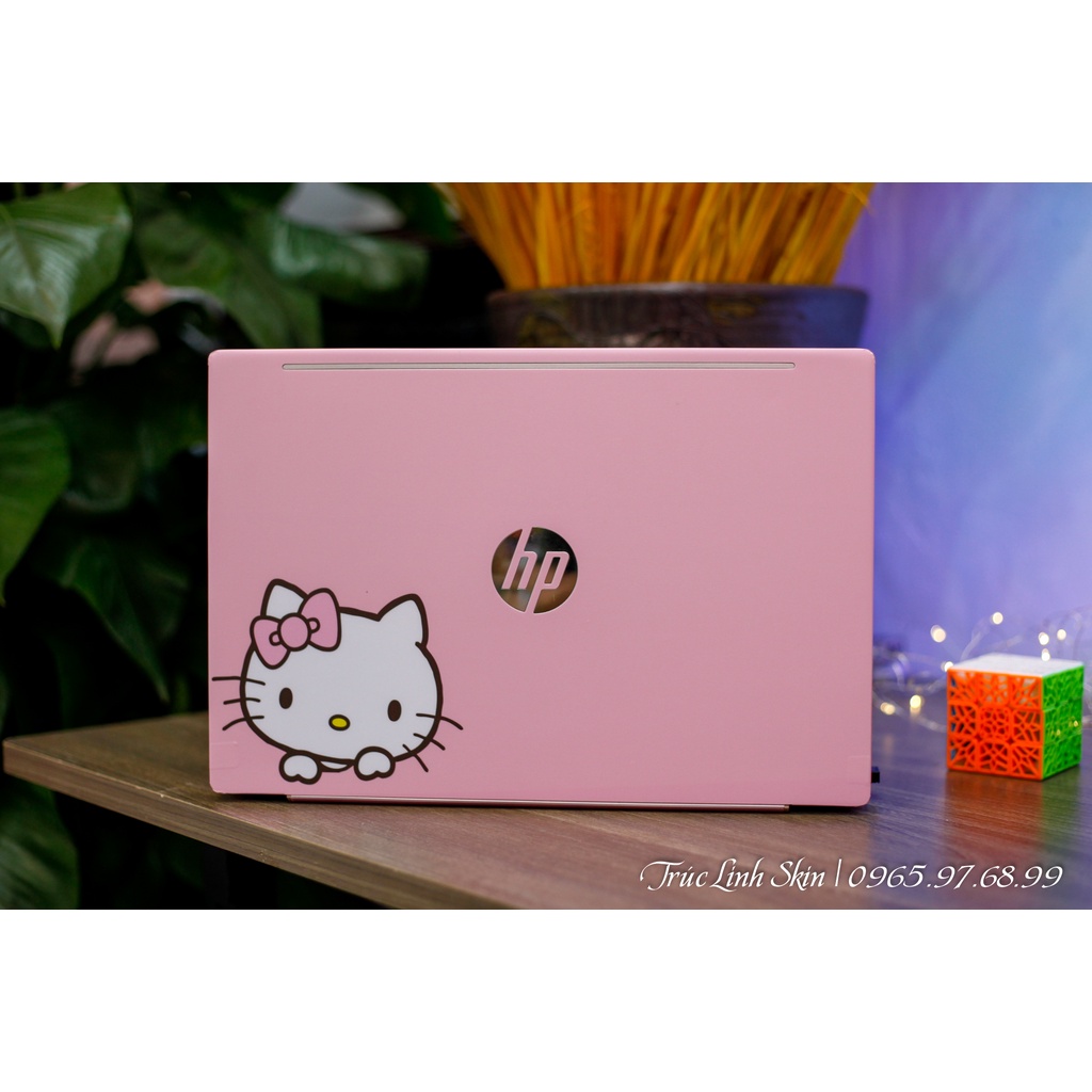 Skin dán laptop màu hồng Hello Kitty (đã cắt sẵn đủ cho các dòng máy Dell, Asus, Acer, Macbook, Lenovo, MSI, HP, VAIO)