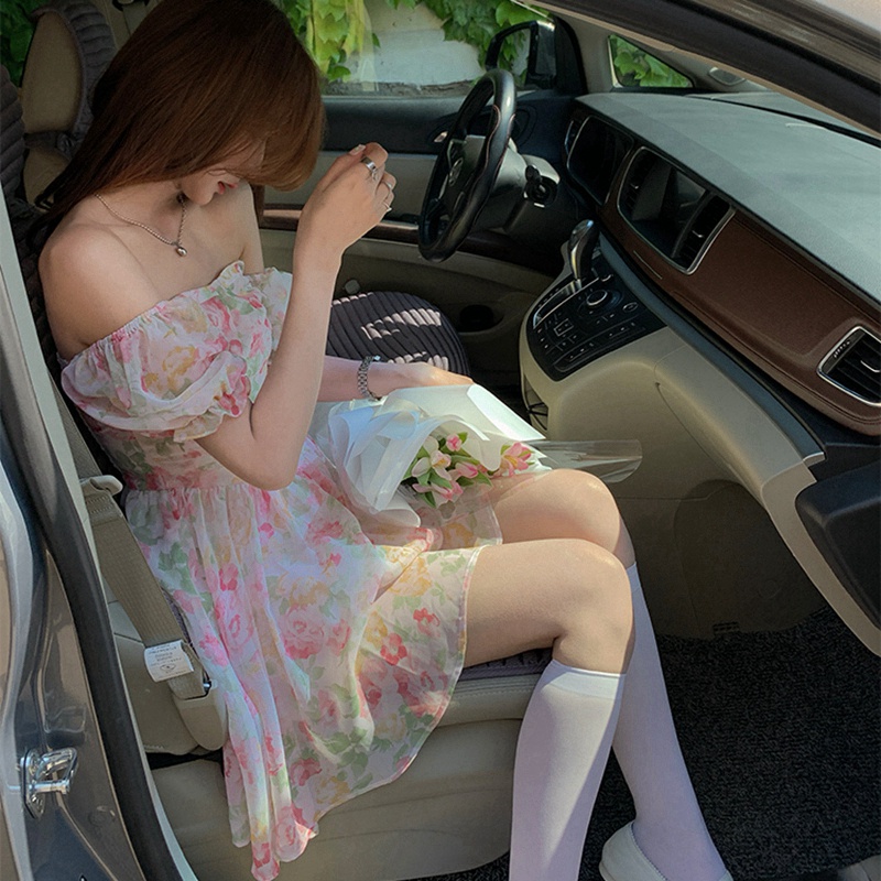 Đầm Trễ Vai Hoạ Tiết Hoa Thiết Kế Hợp Thời Trang Cho Nữ