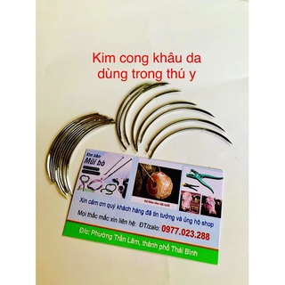 Kim khâu da thú y loại cong
