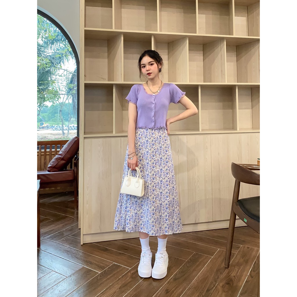 CHÂN VÁY HOA PURPLE PASTEL | BigBuy360 - bigbuy360.vn