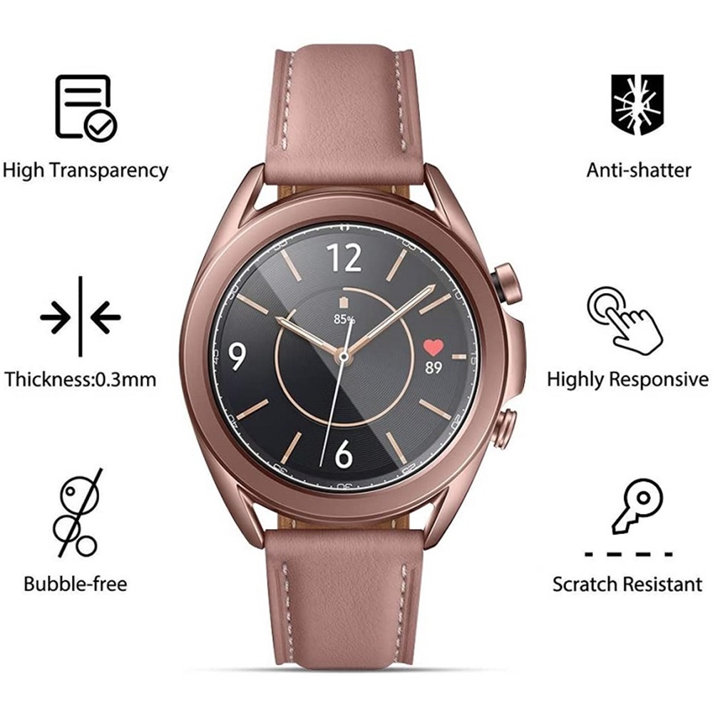 Kính Cường Lực 9h / Miếng Dán Bảo Vệ Màn Hình Đồng Hồ Samsung Galaxy Watch 3 45mm 41mm