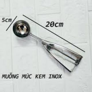 Thìa mui múc kem inox KT 5cm