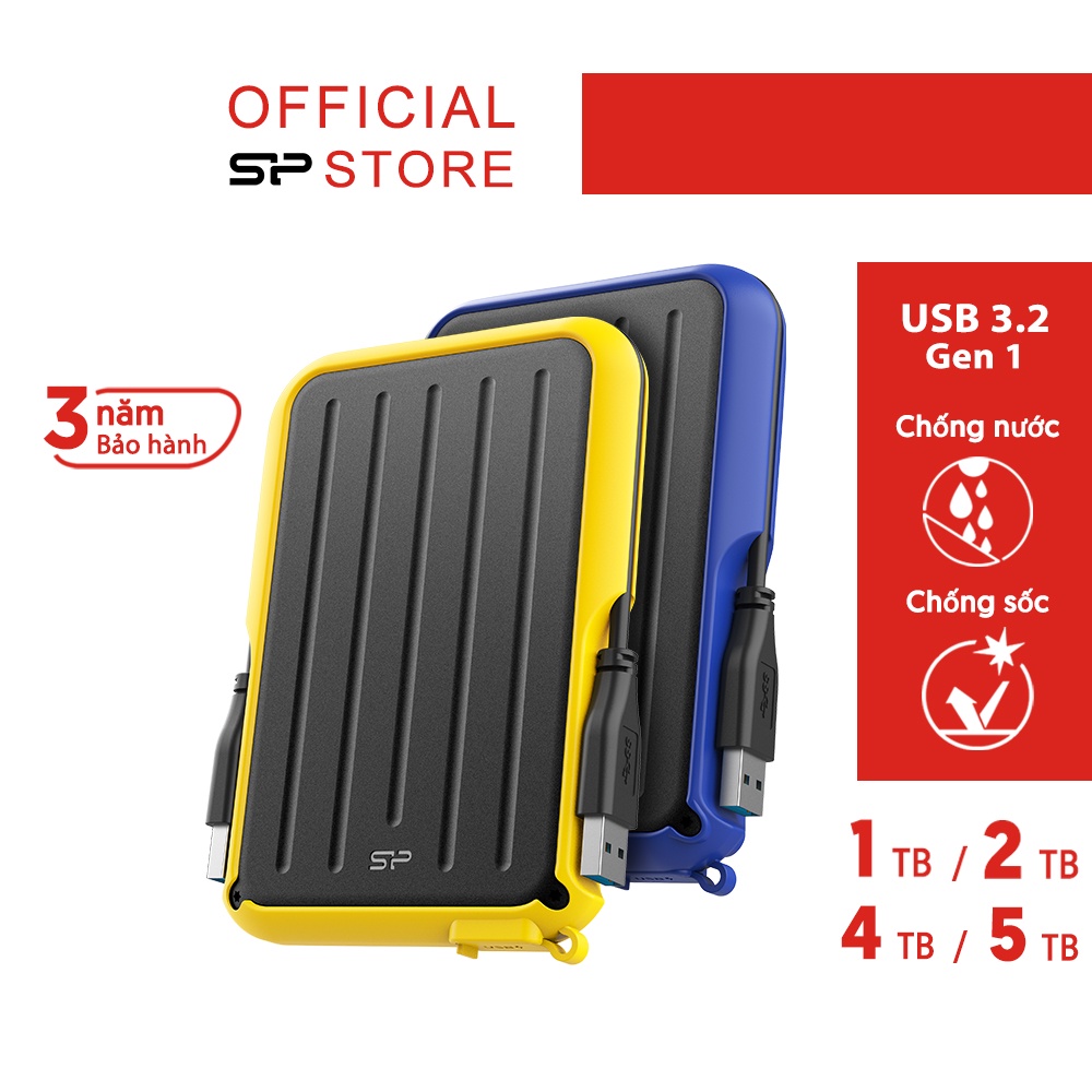 Ổ cứng di động Silicon Power A66/ 1TB/2TB Bảo hành 3 năm/ Chống nước/ Chống sốc