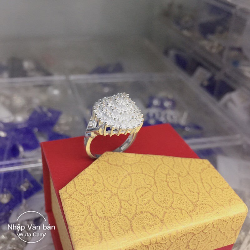 Nhẫn tháp đính full đá siêu đẹp đeo ôm tay bạc chuẩn NGỌC MẬU