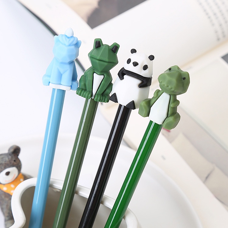 Bút Mực Đen Họa Tiết Hoạt Hình Động Vật 3D Độc Đáo Tiện Dụng Cho Học Sinh/ Văn Phòng