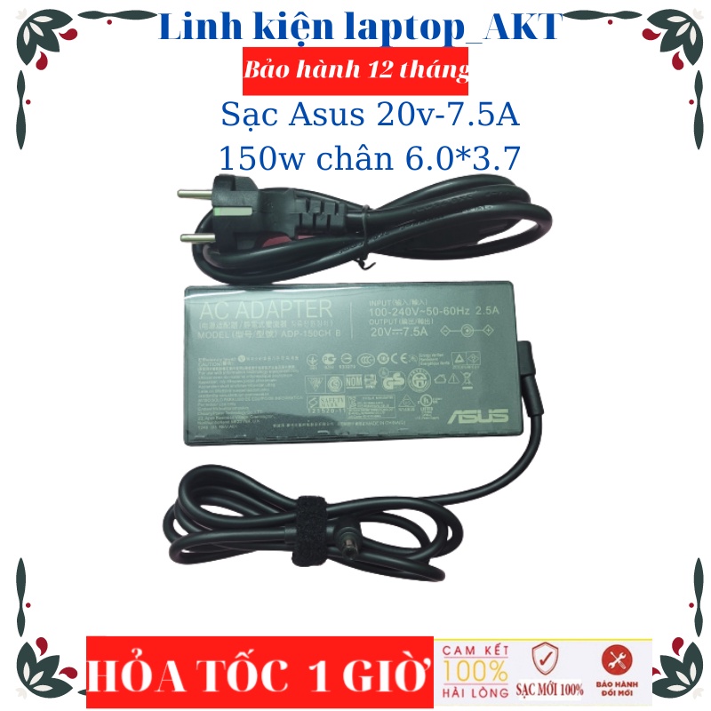 Sạc laptop Asus 20V-7.5A-150W-ZIN chân 6.0*3.7mm Asus GL531GT FX95G FX505DD Rog FX505GT FX705GT G731 FA506 FX706L FX706