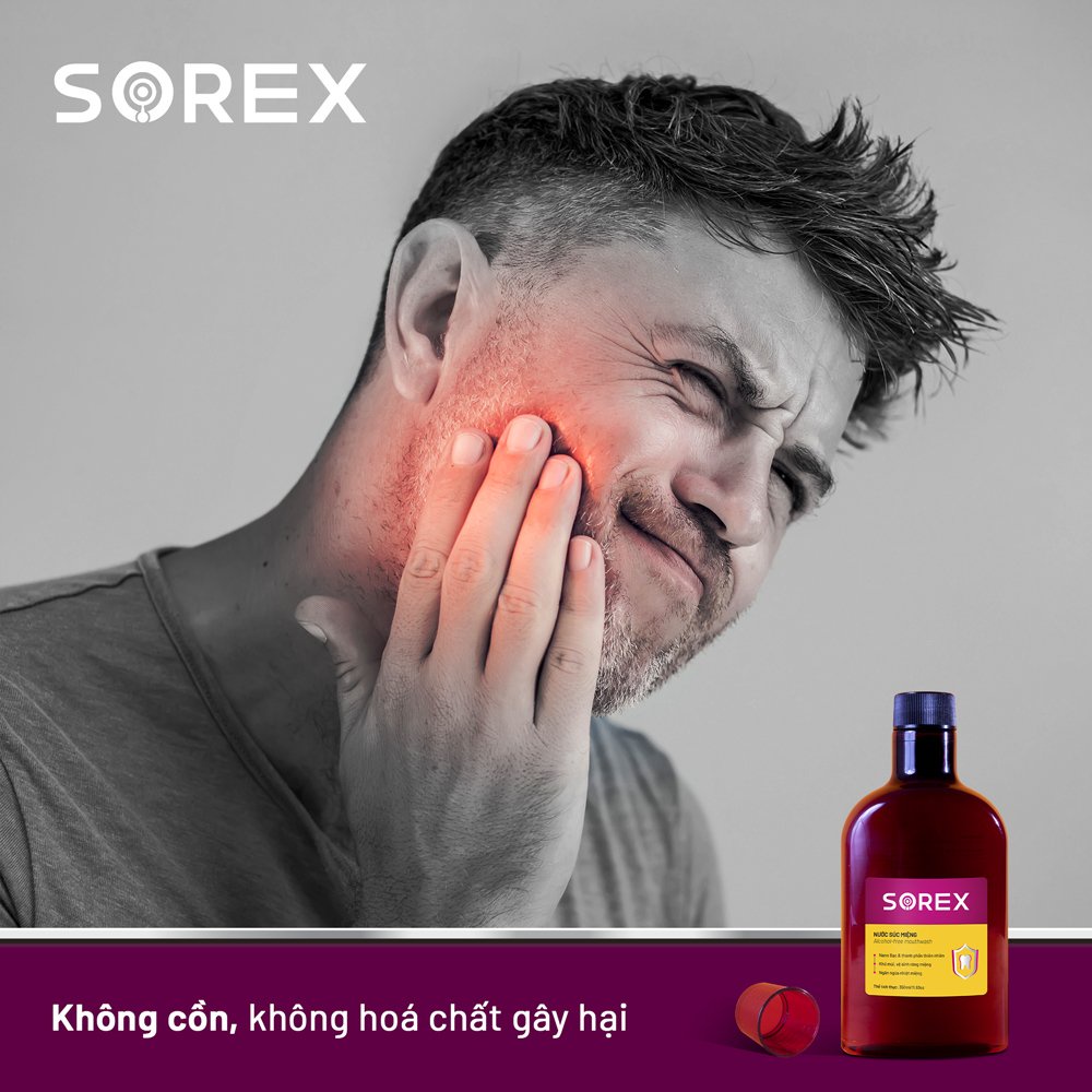 Nước súc miệng nano bạc SOREX, khử mùi hôi miệng, tẩy mảng bám răng, ngừa nhiệt miệng, tạo cảm giác sảng khoái, tự tin