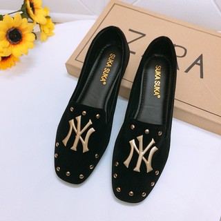 GIÀY BỆT ĐẾ BẰNG NY MŨI VUÔNG ĐINH