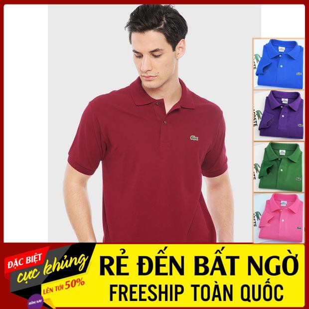 Áo Polo Nam cổ bẻ cổ trụ tay lỡ vải thun cá sấu Cotton thời trang, sang trọng lịch lãm nhiều màu | BigBuy360 - bigbuy360.vn