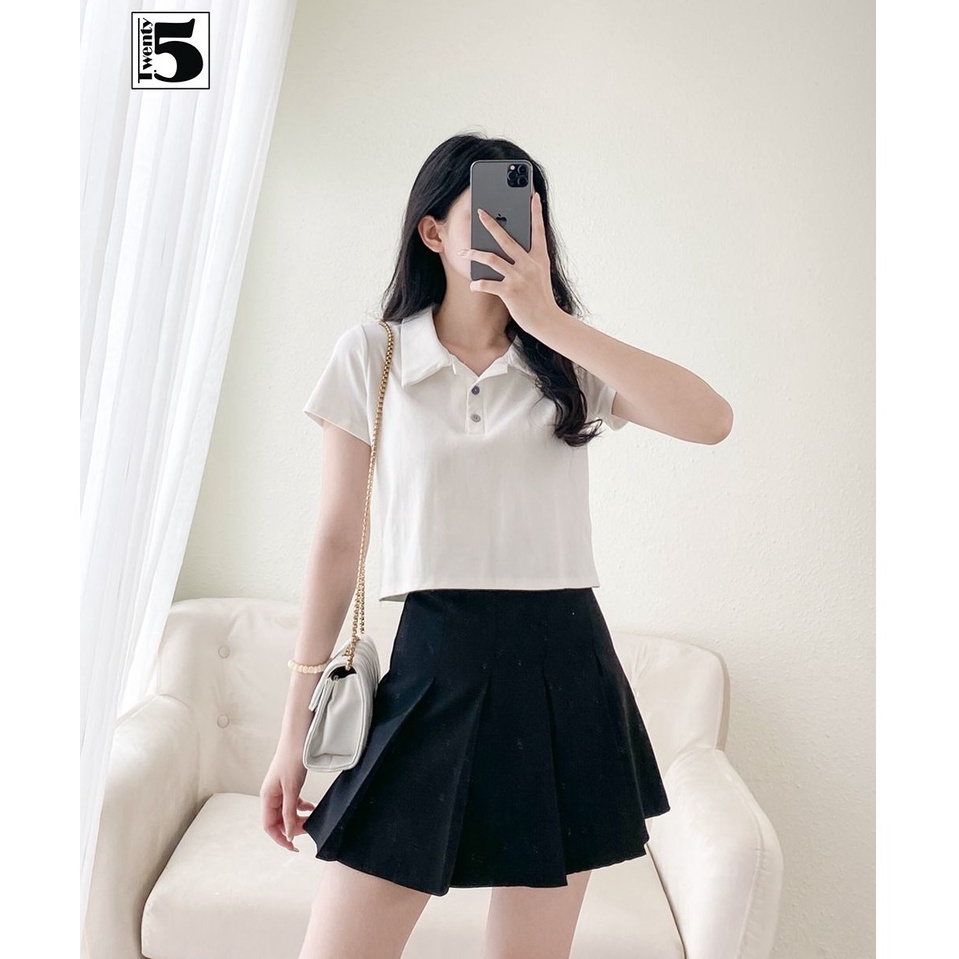 Chân váy xếp ly ngắn chất siêu đẹp cạp cao năng động có lót trong Twentyfive 4161
