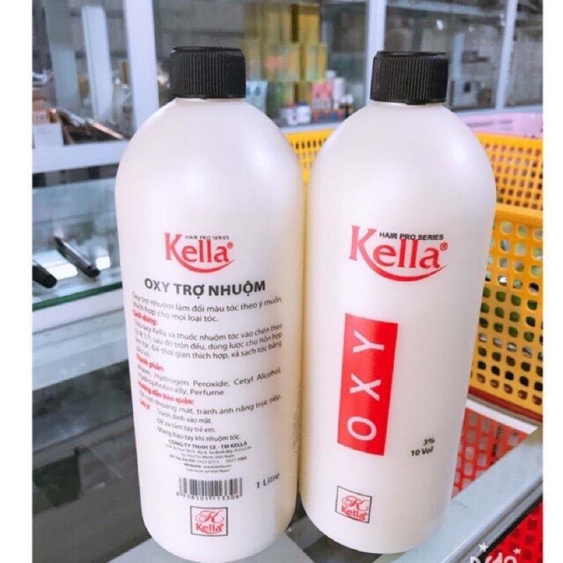 Oxy nhuộm tóc Kella ♦️CHÍNH HÃNG♦️ 1000ml hương thơm, hỗ trợ lên màu chuẩn, ít gây hại da đầu