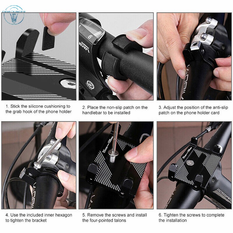 DG Aluminum Alloy Bicycle Phone Holder Universal Bike Phone Stand Motorcycle Handlebar Mount Bracket