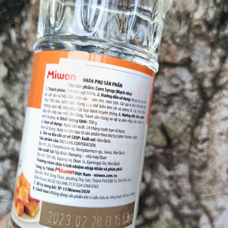 Đường ngô, mạch nha Hàn Quốc, siro ngô , mật ngô, corn syrup NHẬP KHẨU CHÍNH NGẠCH BỞI CÔNG TY MIWON