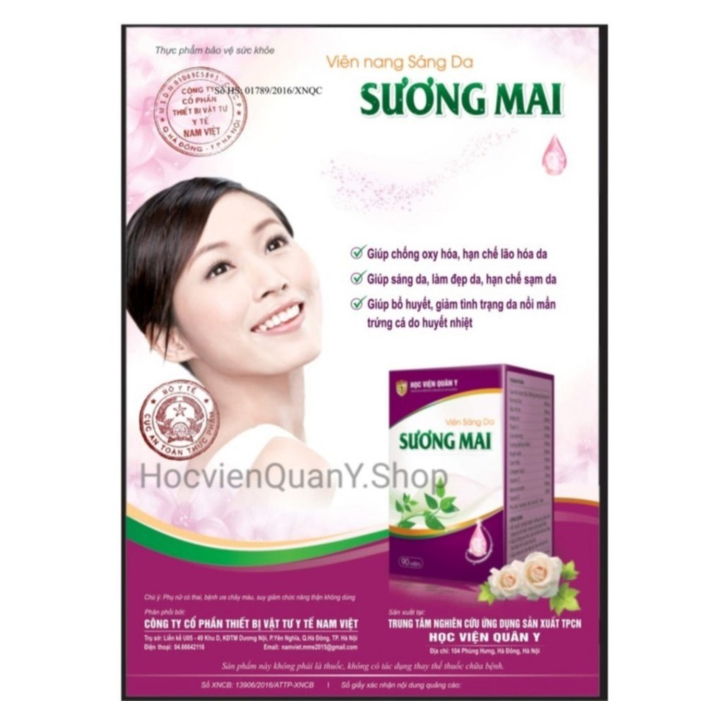 [CHÍNH HÃNG] Viên Sáng Da Sương Mai 💊 FREESHIP ️💊 Học Viện Quân Y