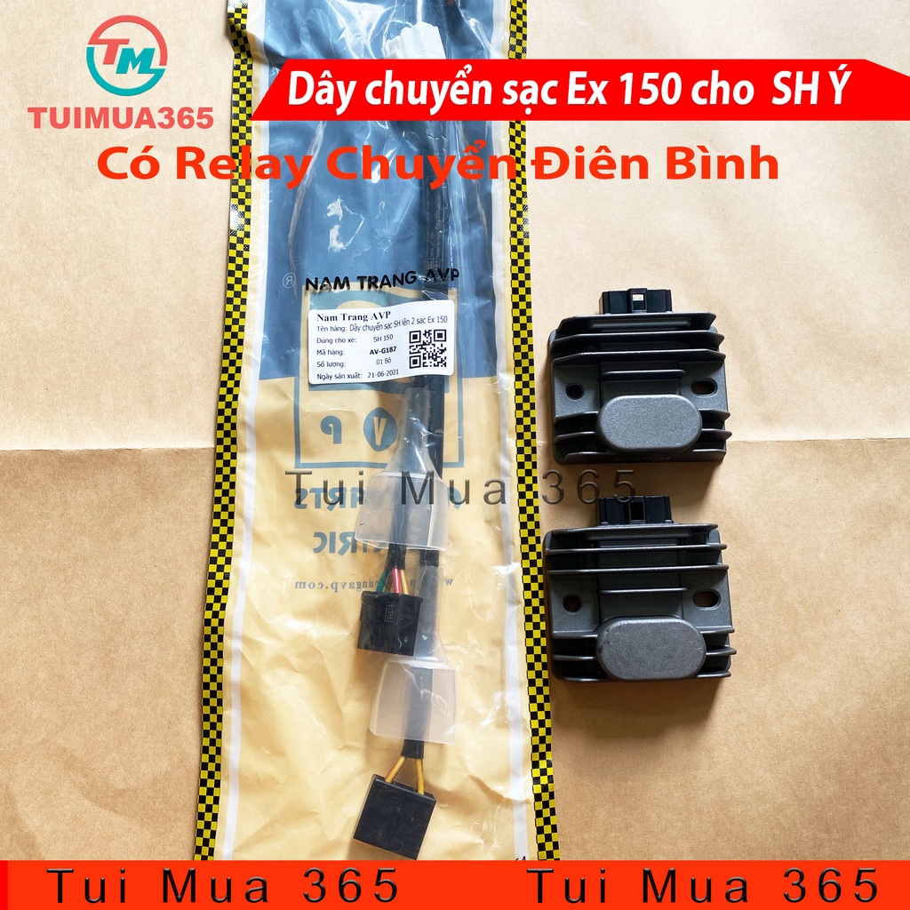 Combo Bộ dây chuyển lên 2 cục sạc Exciter 150 cho SH Ý