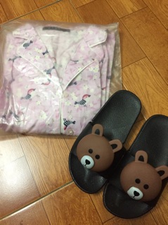 COMBO BỘ PIJAMA + DÉP GẤU Size 30 