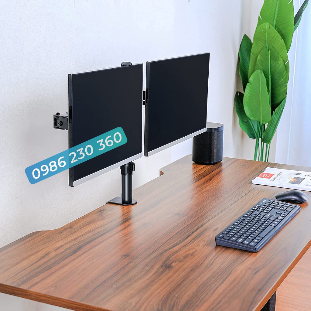 Giá Treo Màn Hình M052 Cao Cấp 17-27 Inch  Tải Trọng 8Kg - Lắp Đặt Kẹp Bàn Hỗ Trợ Xoay Màn 360 Độ