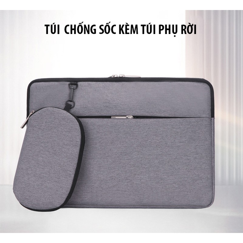 Túi chống sốc Macbook Air, Macbook Pro, Laptop kèm túi phụ rời