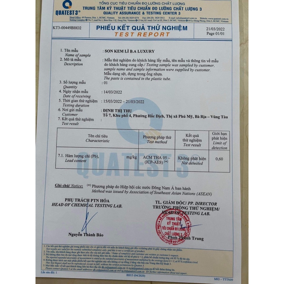 Son B.A Luxury V3 - Son Kem Hữu Cơ Siêu Lì Mềm Môi Không Chì Cao Cấp