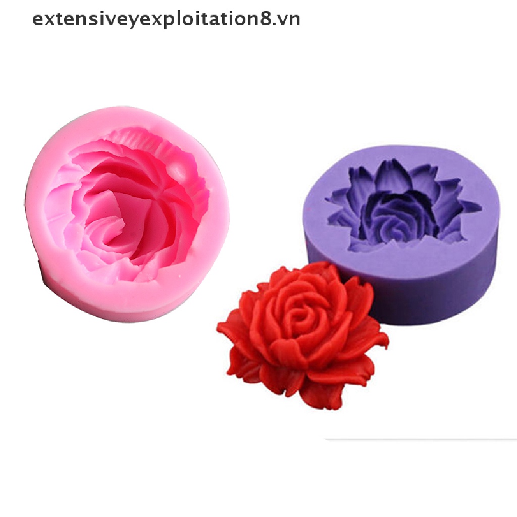 Khuôn Silicone Tạo Hình Hoa Hồng 3D Trang Trí Bánh DIY